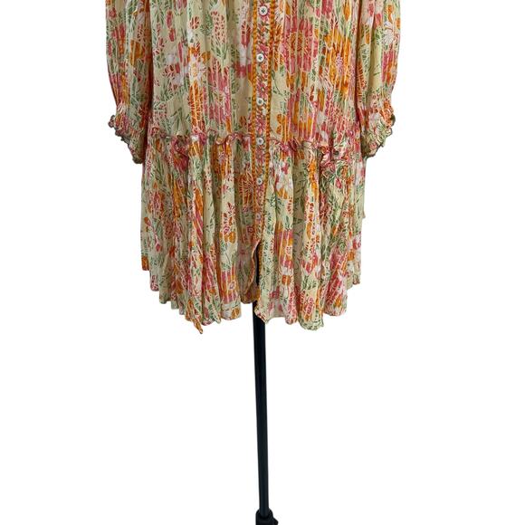 Poupette St‎ Barth Tesorino Mini Dress Floral Print Yellow Marigold One Size - Picture 4 of 15
